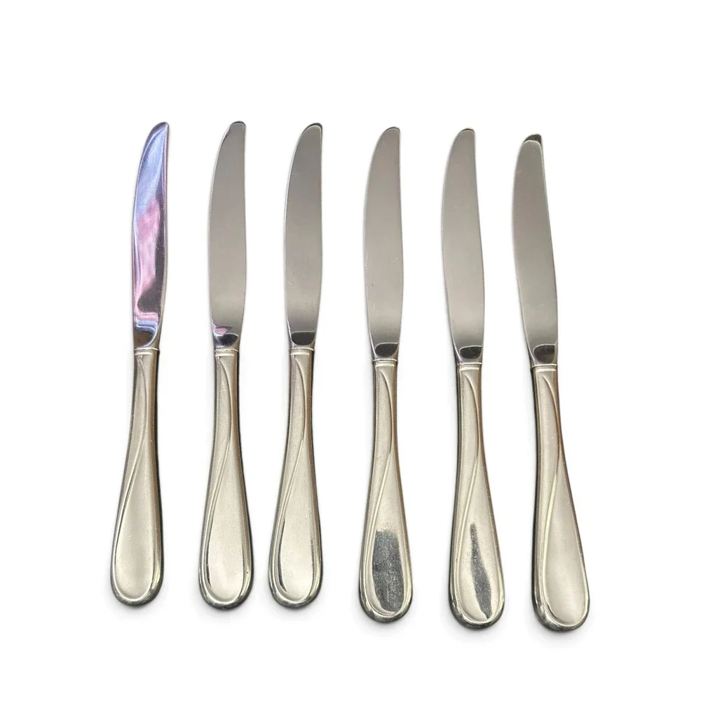 Set of 6 Vintage Oneida Flight Reliance Stainless Steel Dinner Knives